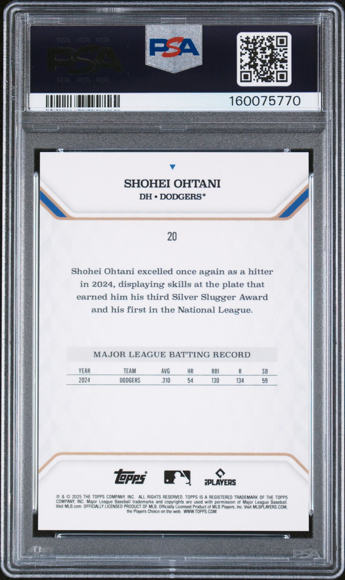 2025 Topps MLB MVP #20 Shohei Ohtani Orange Foil /25