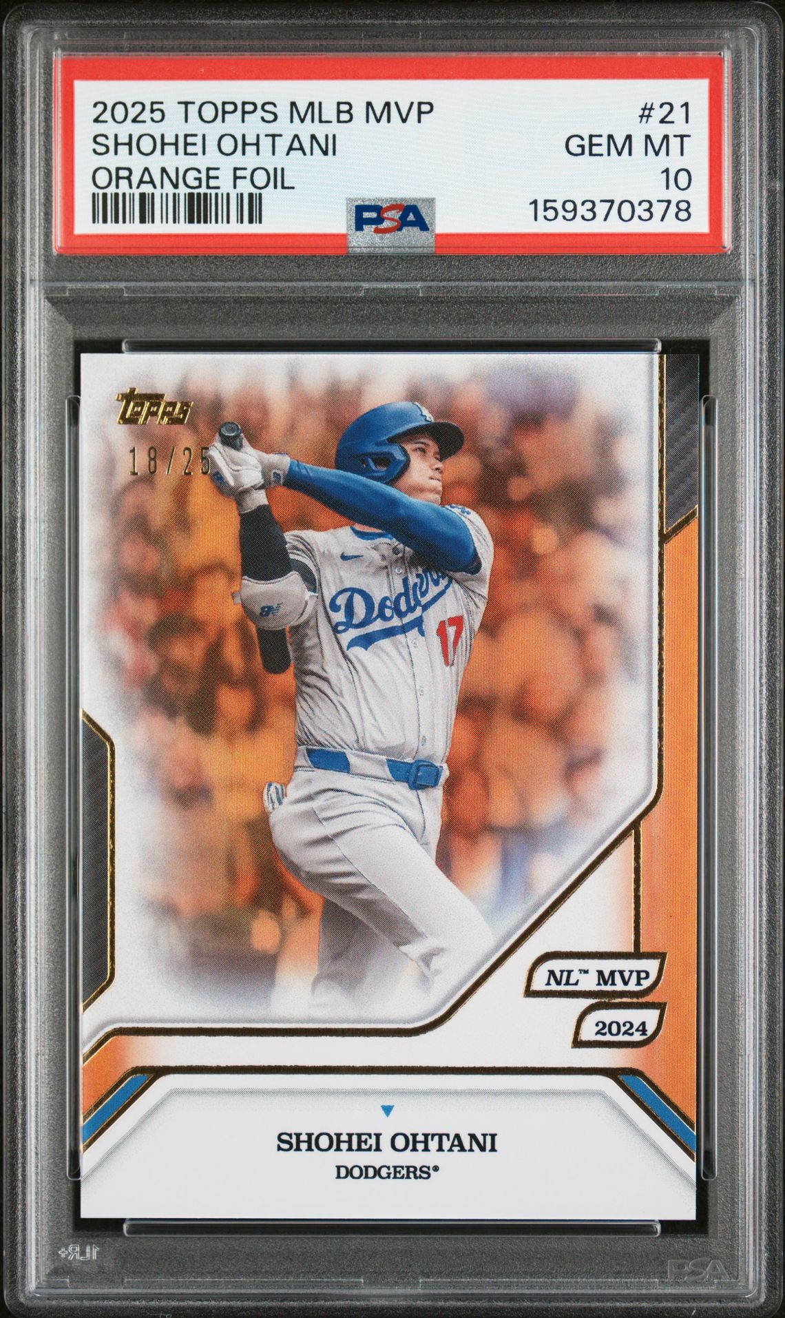 2025 Topps MLB MVP #21 Shohei Ohtani Orange Foil /25