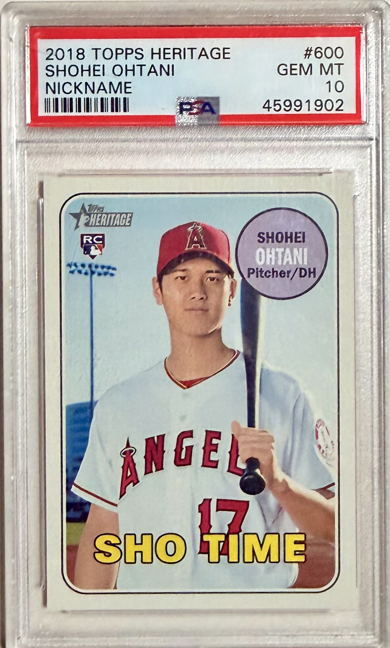 2018 Topps Heritage #600 Shohei Ohtani RC Nickname
