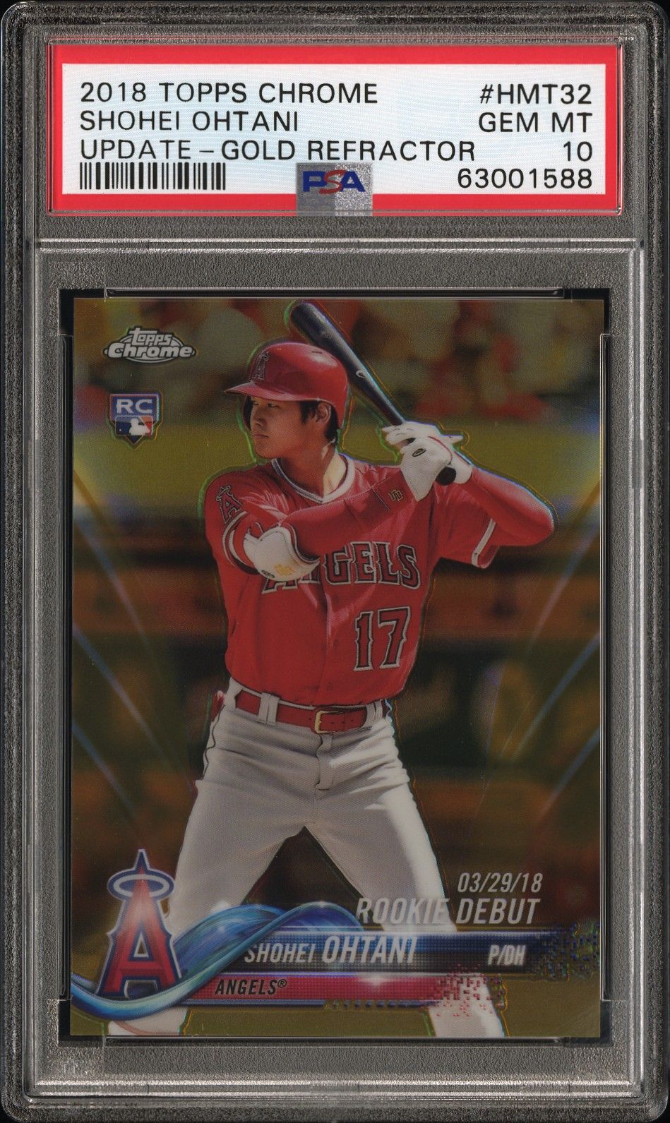 2018 Topps Chrome Update HMT32 Gold Refractor /50