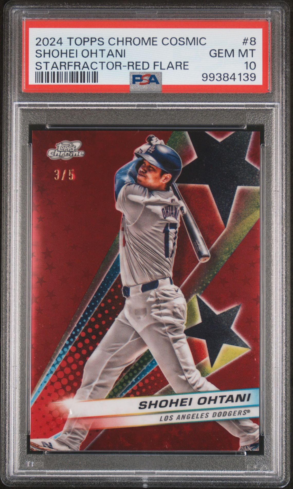 2024 Topps Chrome Cosmic #8 Shohei Ohtani Starfractor-Red Flare /5