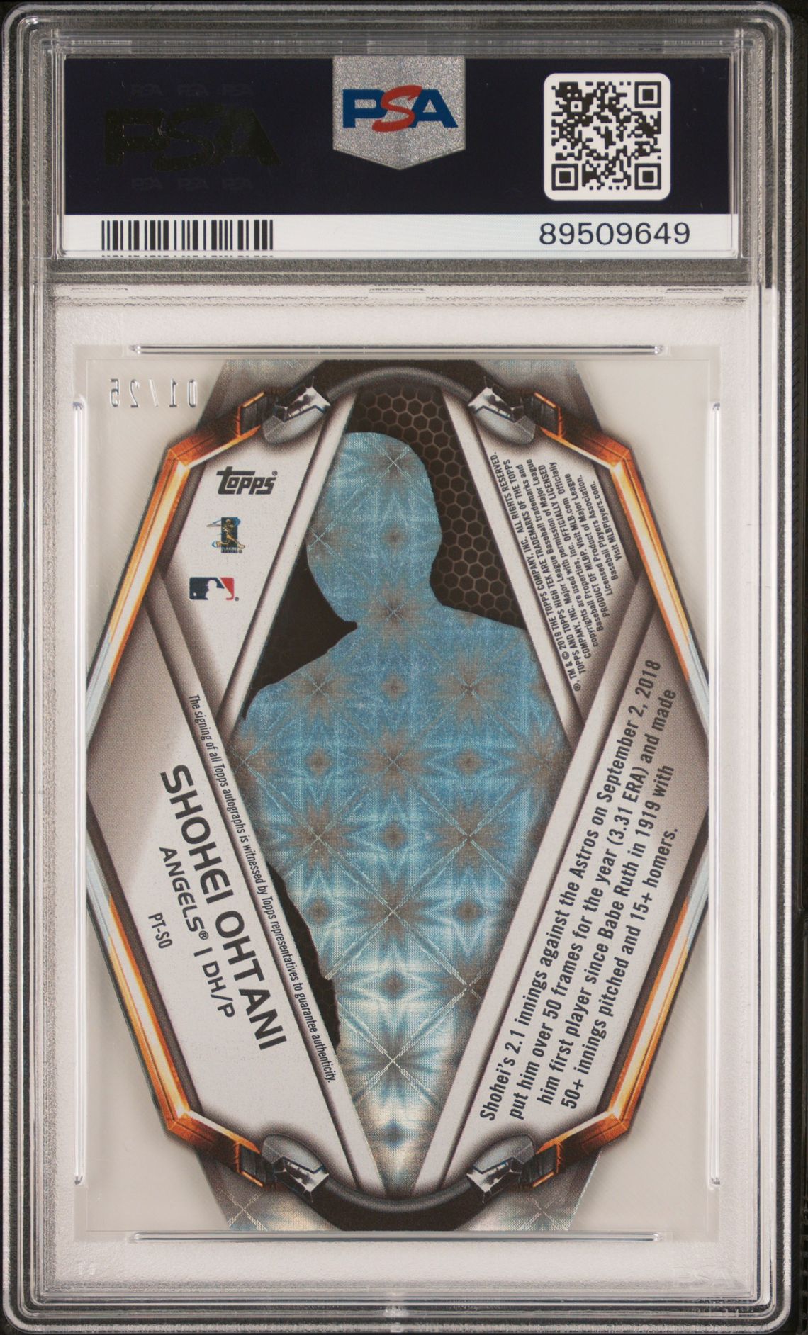 2019 Topps High Tek PT-SO Shohei Ohtani Auto /25