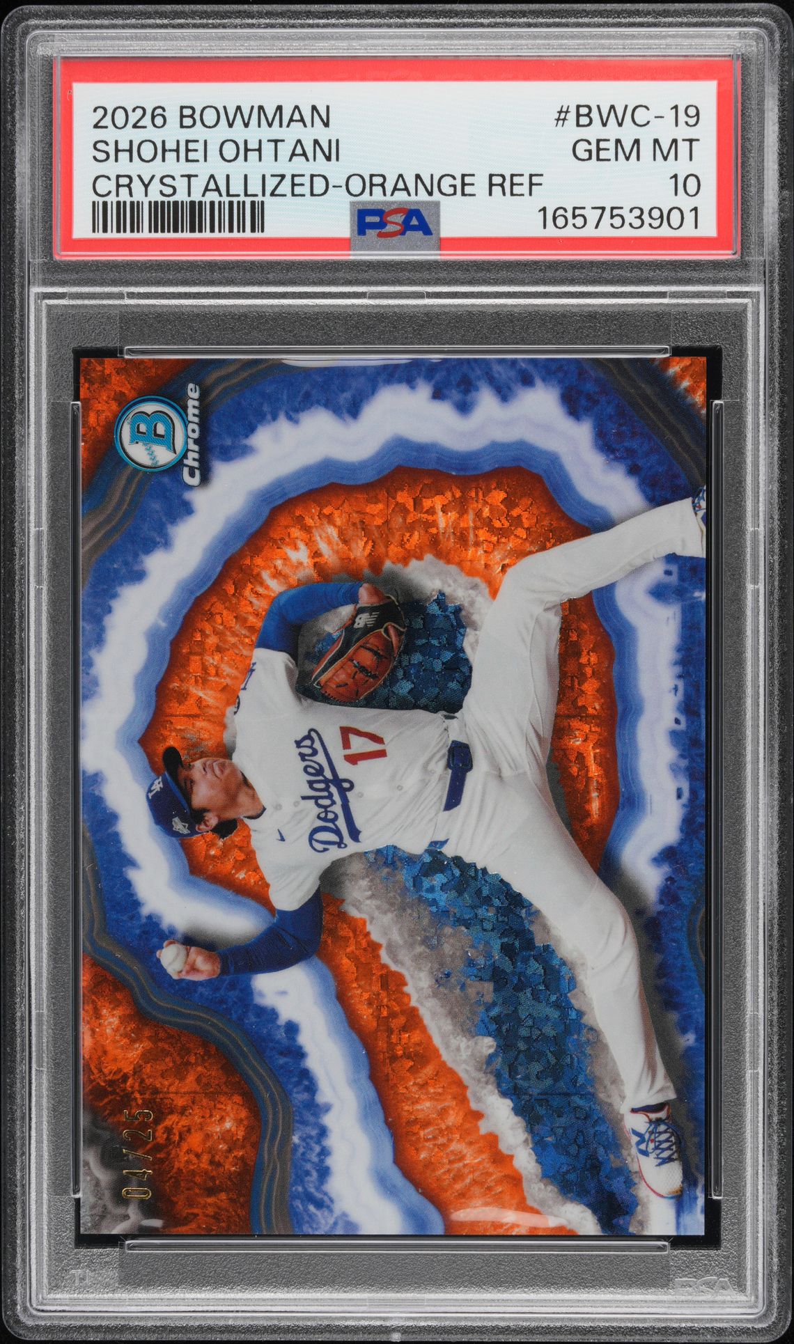 2026 Bowman Bowman Chrome BWC-19 Crystallized-Orange Ref /25