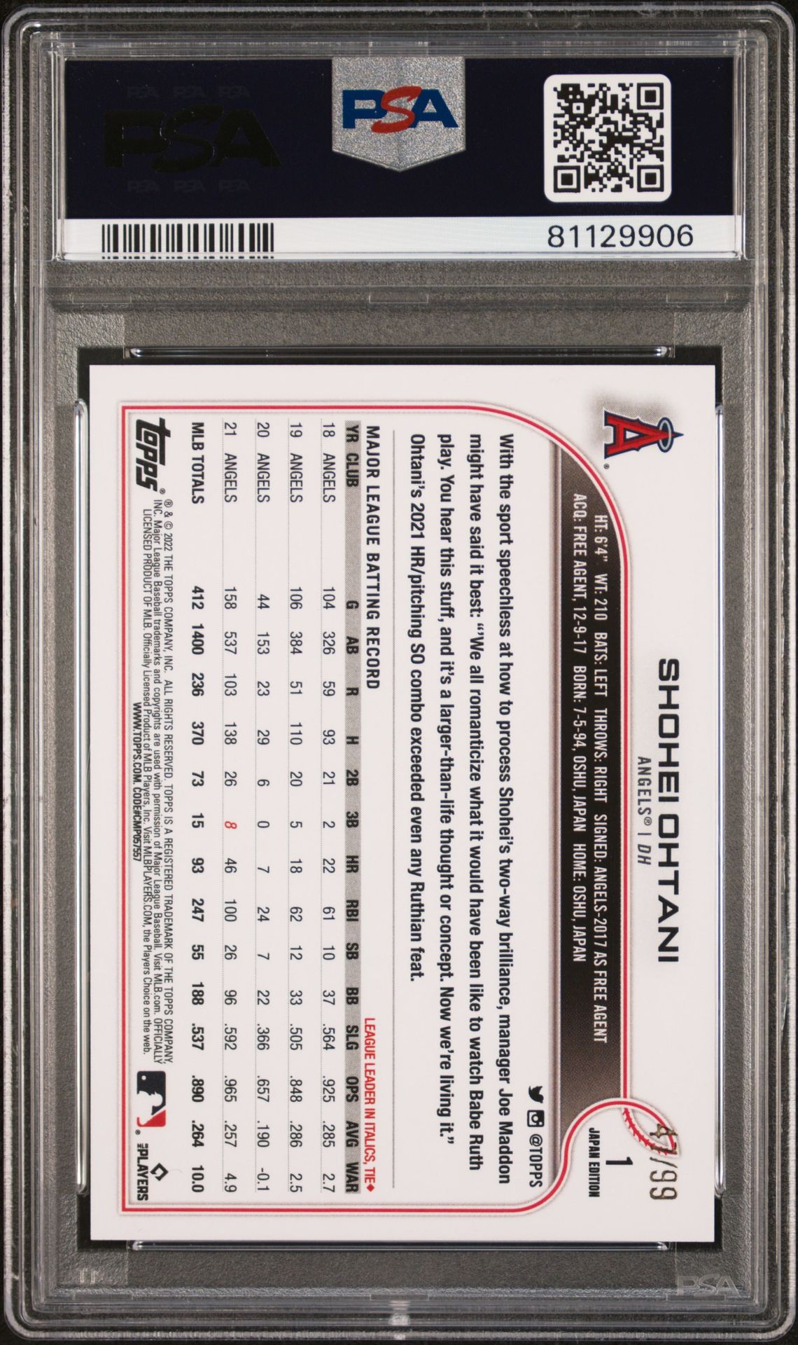 2022 Topps Japan Edition Cherry Blossoms #1 /99