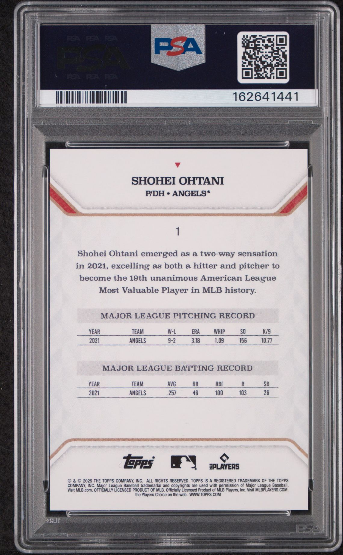 2025 Topps MLB MVP 1 Gold Foil /50