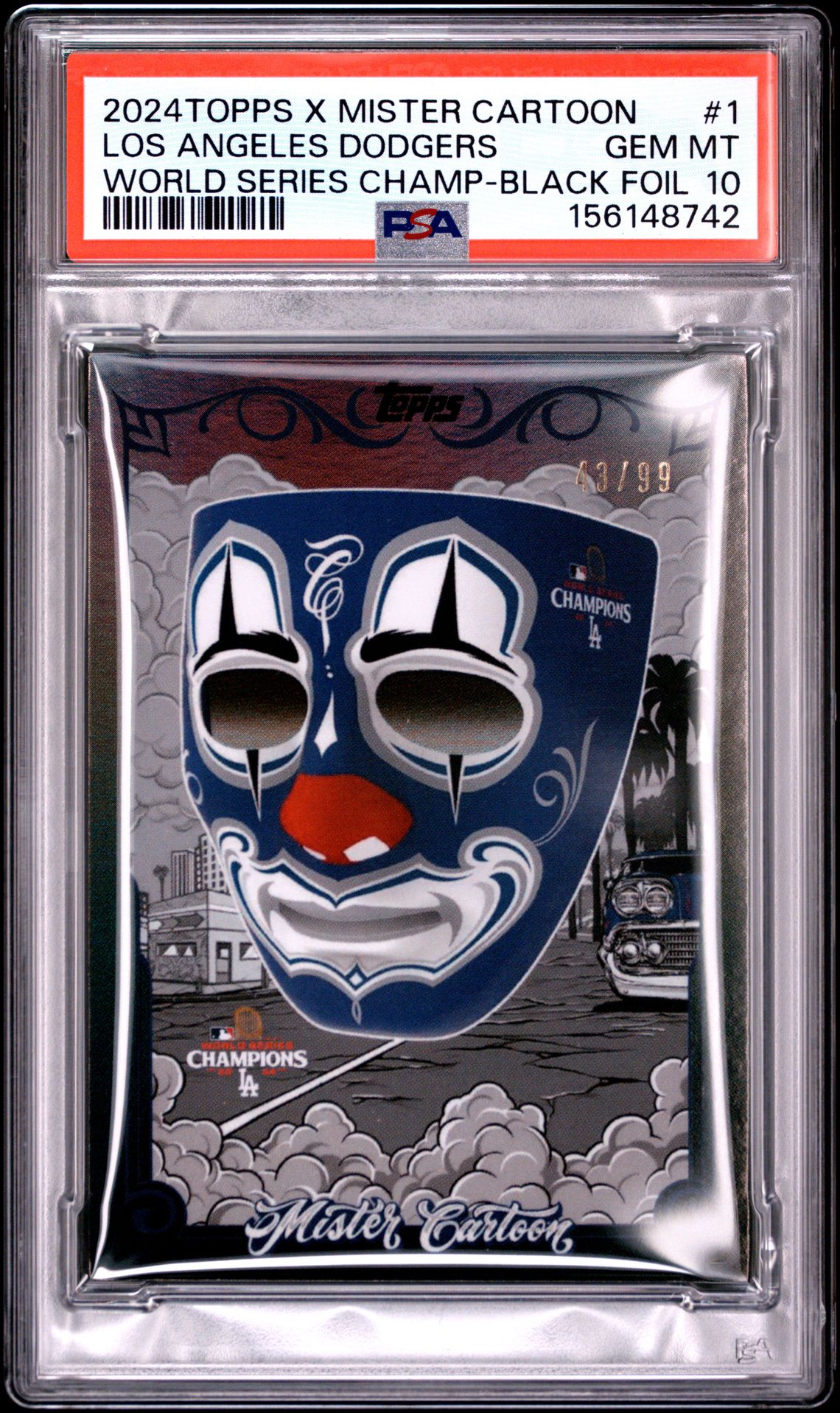 2024 Topps Topps x Mister Cartoon #1 Black Foil /99