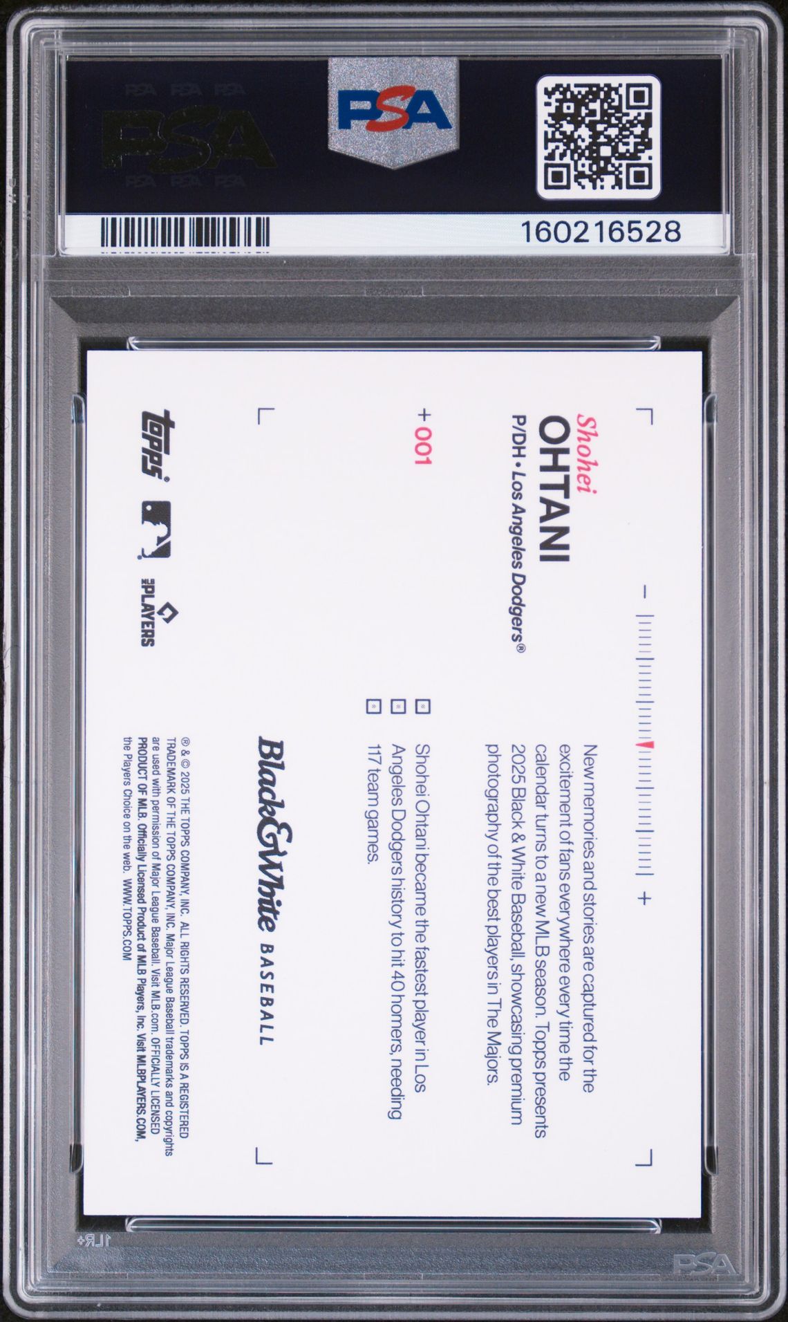 2025 Topps Black & White #1 Shohei Ohtani Film Strip