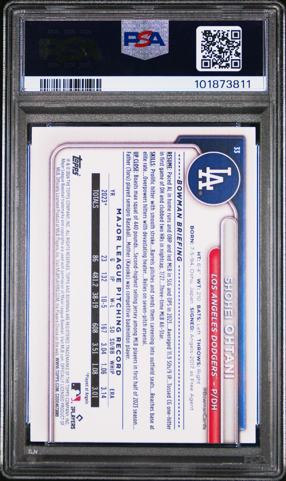 2024 Bowman #33 Shohei Ohtani Blue Pattern /125