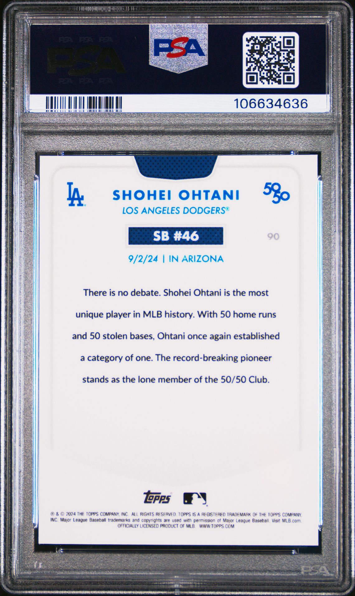 2024 Topps Chrome 50/50 #90 Shohei Ohtani LA Logofractor /50