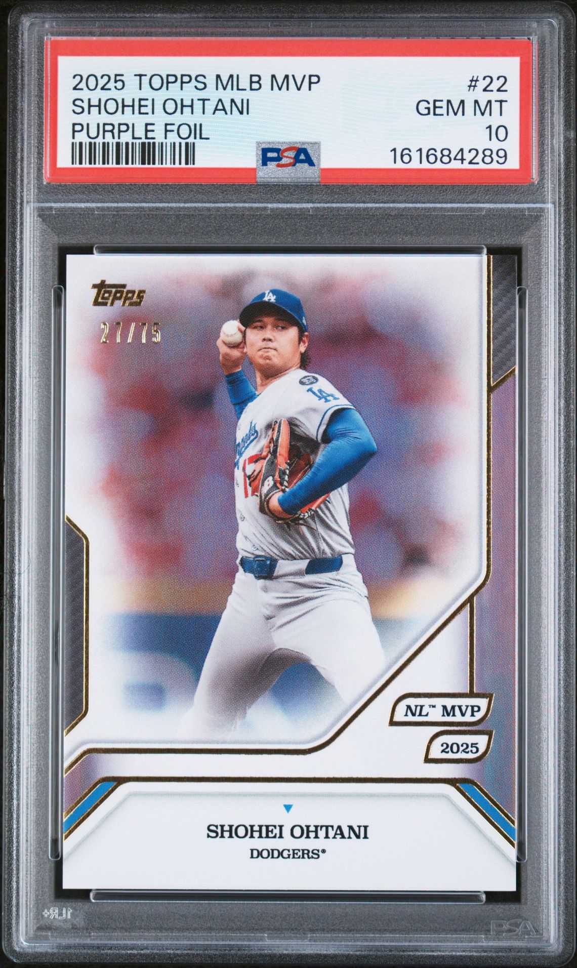 2025 Topps MLB MVP #22 Shohei Ohtani Purple Foil /75