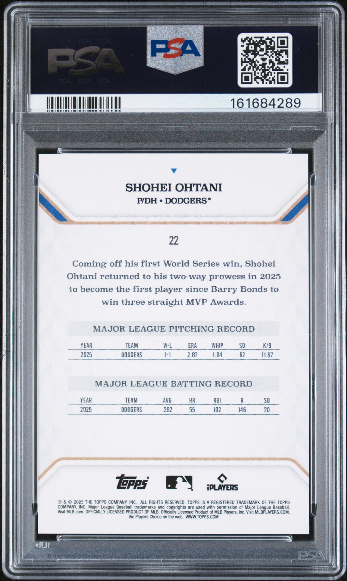 2025 Topps MLB MVP #22 Shohei Ohtani Purple Foil /75