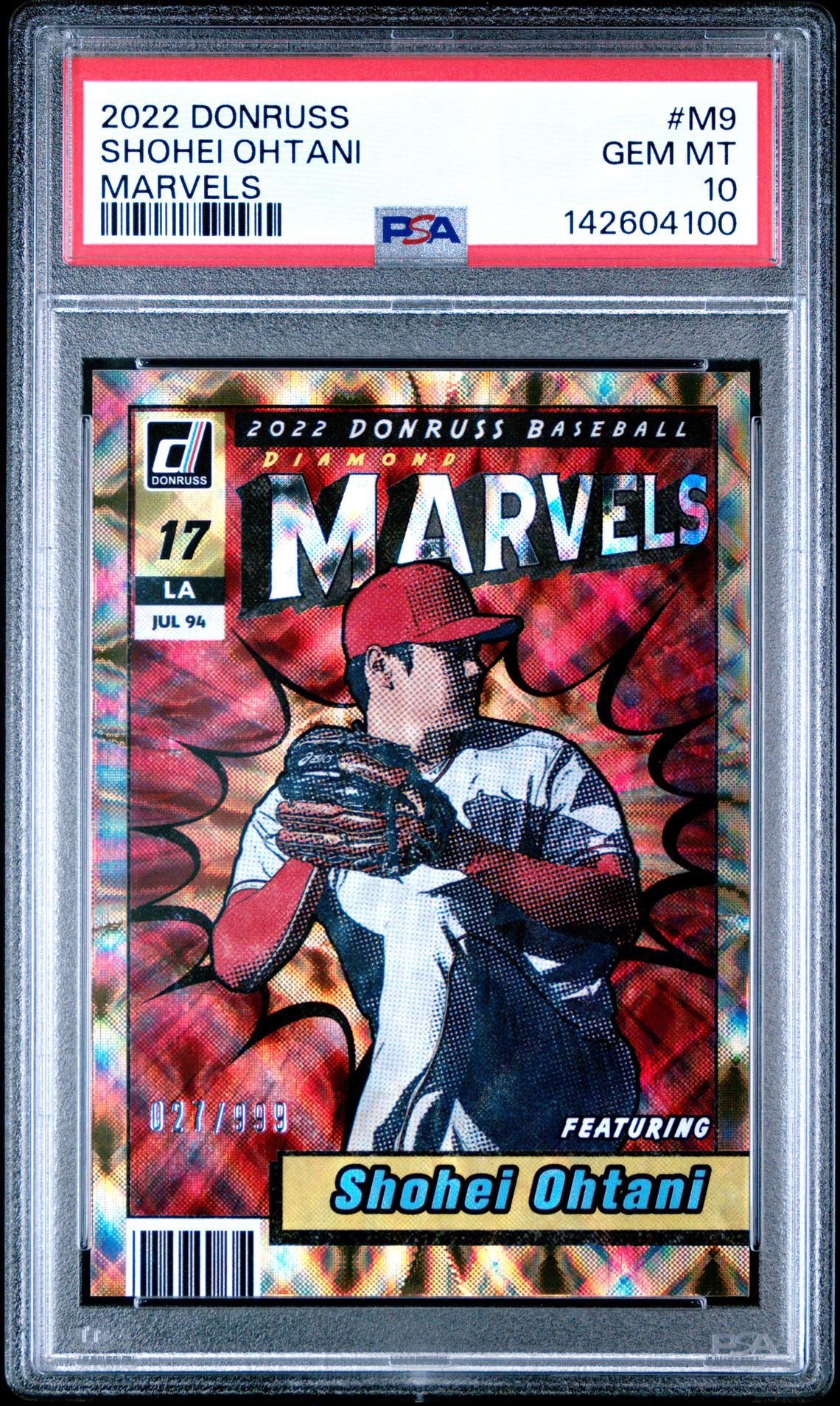2022 Donruss Diamond Marvels M9 Red/Gold /999